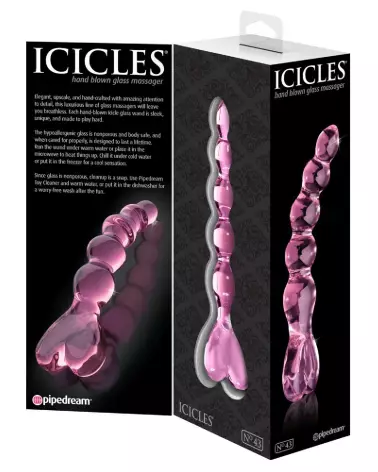 Icicles No. 43 Pink sextoy en verre de luxe pour stimulation précise-7
