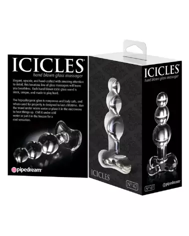 Icicles No. 47 sextoy en verre clair pour stimulation intense et hygiène parfaite-6