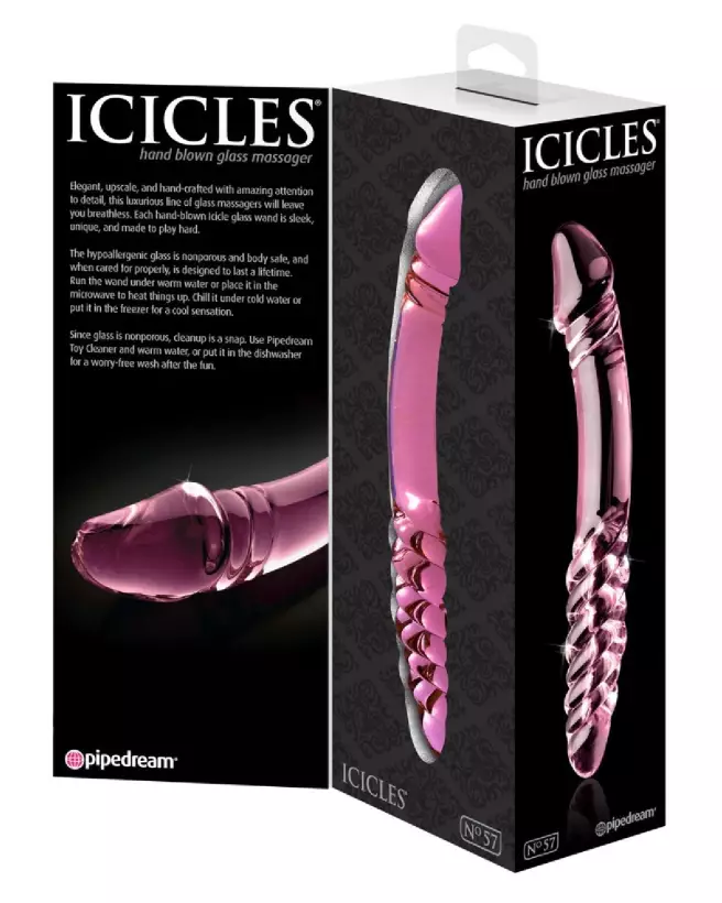 Image du sextoy Icicles No. 57 Pink en verre, durable et élégant-6