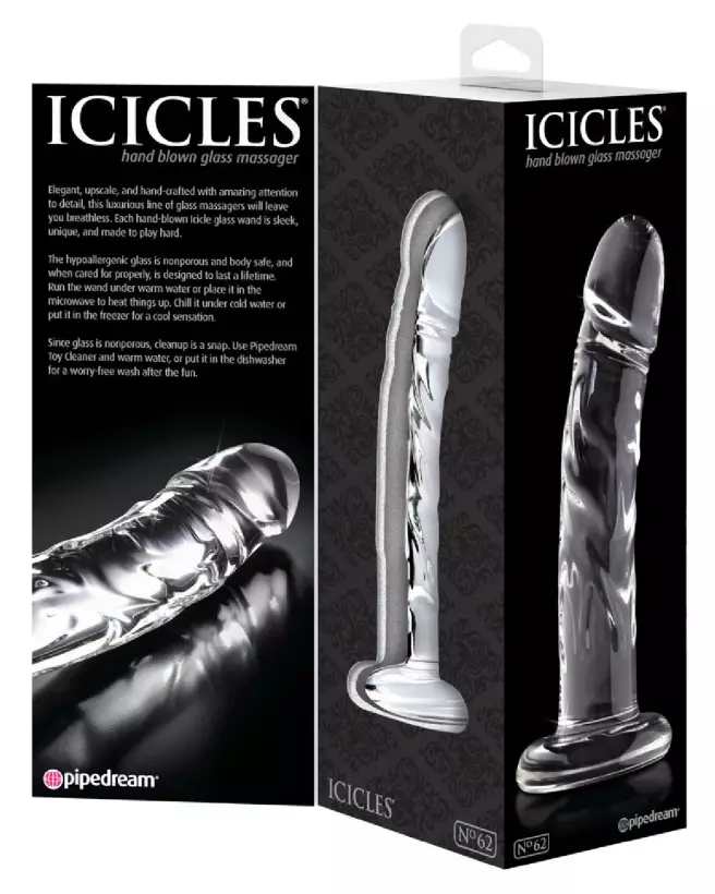 Icicles No. 62 Clear sextoy en verre haut de gamme-6