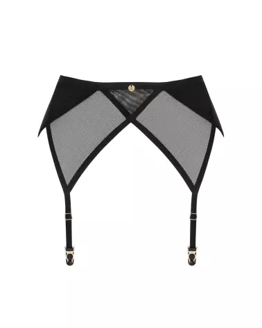 Image du porte-jarretelles Nesari noir par Obsessive, élégance et confort en lingerie-11