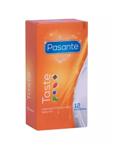 Pack de préservatifs aromatisés Pasante Taste x12, diverses saveurs-1