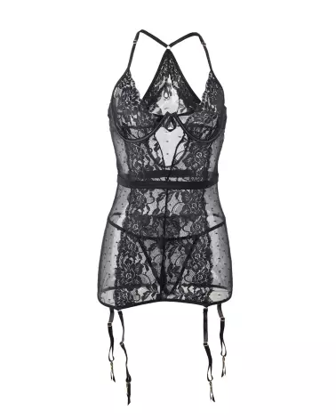 Nuisette noire Paris Hollywood taille L/XL, lingerie de qualité et élégante-4