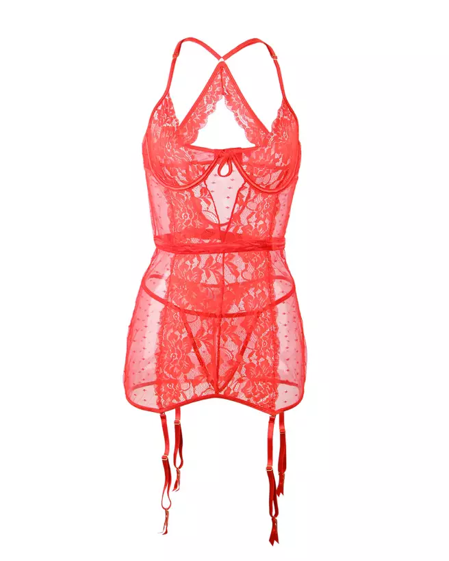 Nuisette rouge élégante Paris Hollywood taille L/XL-4