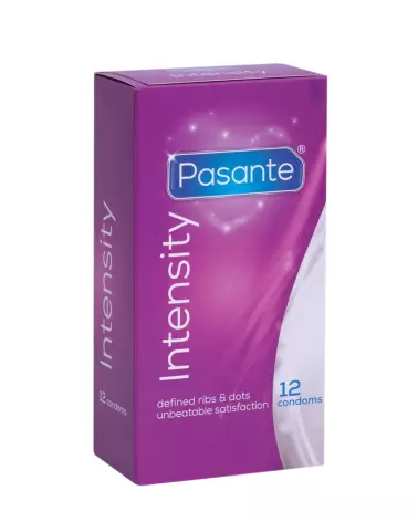Préservatif Pasante Intensity avec texture en relief pour sensations accrues-1