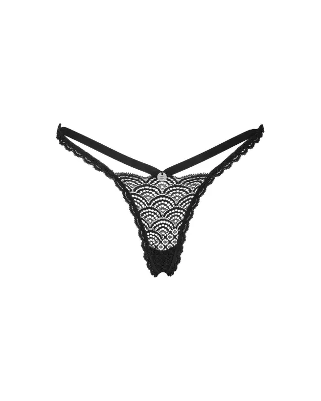 Obsessive Chemeris string noir en ensemble de lingerie élégant-13