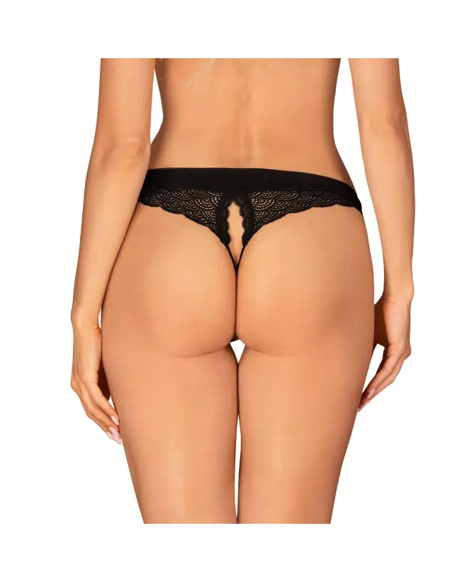 Culotte ouverte noire Obsessive élégante et confortable pour style séduisant-8