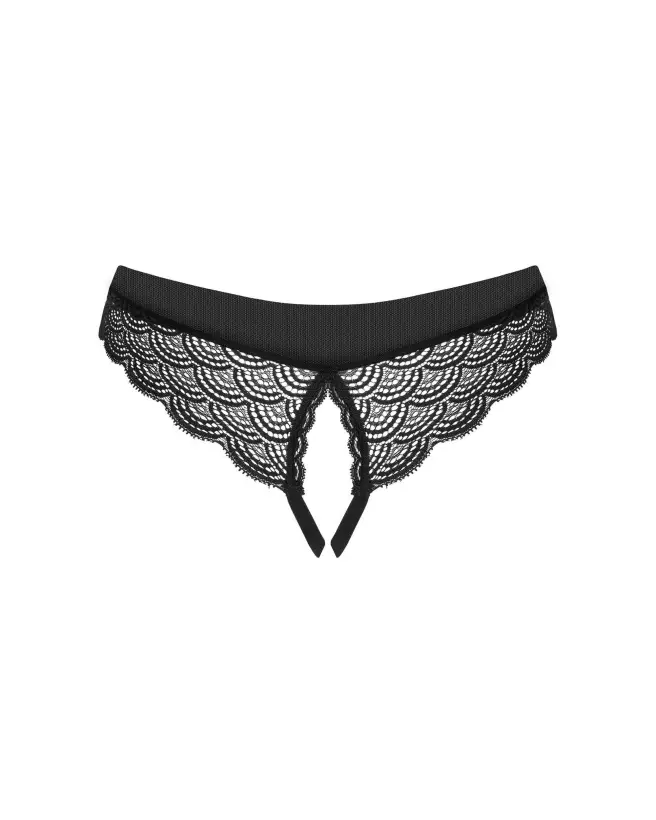 Culotte ouverte noire Obsessive élégante et confortable pour style séduisant-14