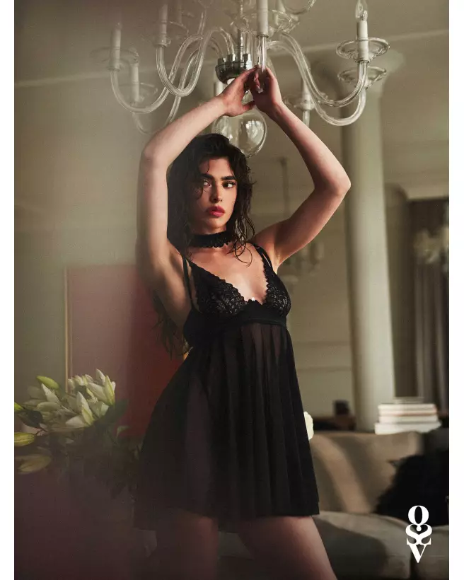 Obsessive Donarella Babydoll et String Noir - Lingerie Élégante et Confortable-4