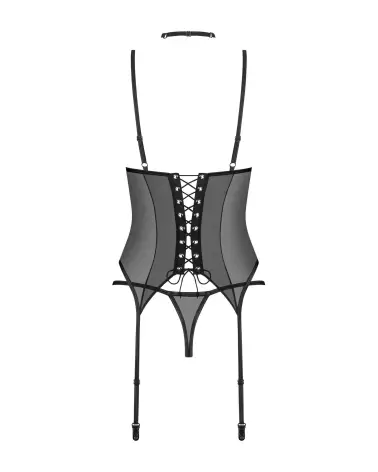 Corset et string Donarella noir élégant de Obsessive-7