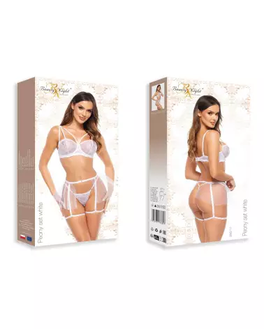 Image de l'ensemble Peony 3 pièces blanc par Beauty Night, lingerie de luxe élégante et confortable-10