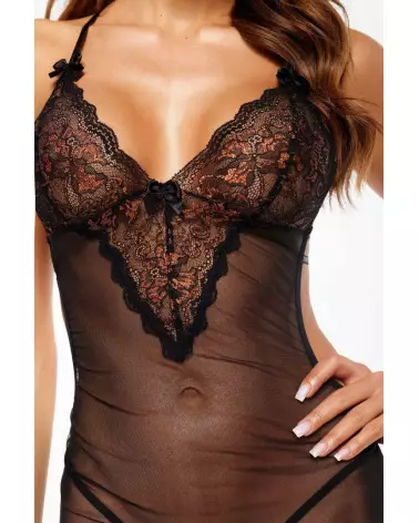 Image de la nuisette Goldie noire de Beauty Night, lingerie élégante et sensuelle-7