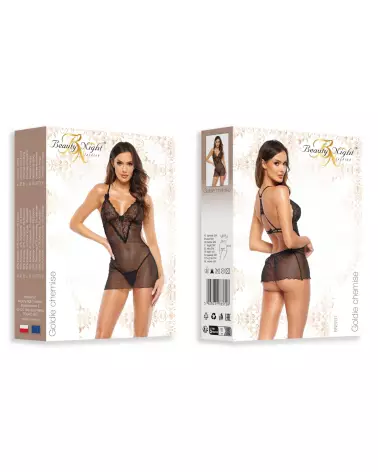 Image de la nuisette Goldie noire de Beauty Night, lingerie élégante et sensuelle-12