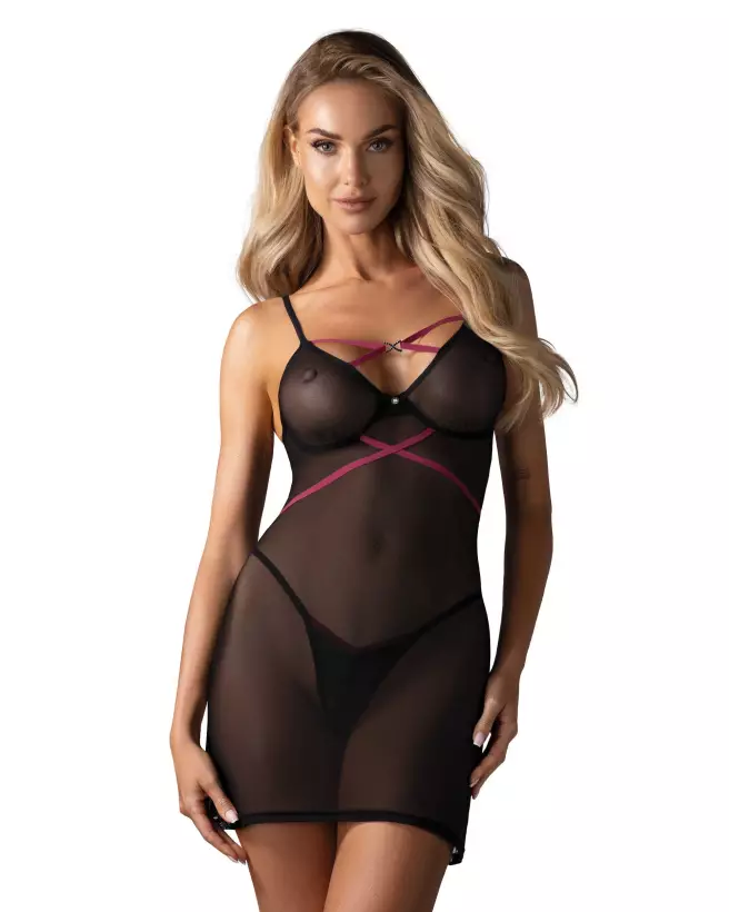 Nuisette Novenes noire Obsessive - Lingerie féminine élégante et confortable-1