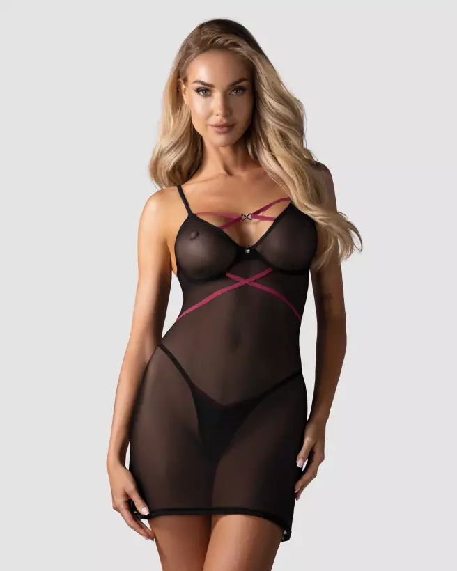 Nuisette Novenes noire Obsessive - Lingerie féminine élégante et confortable-4