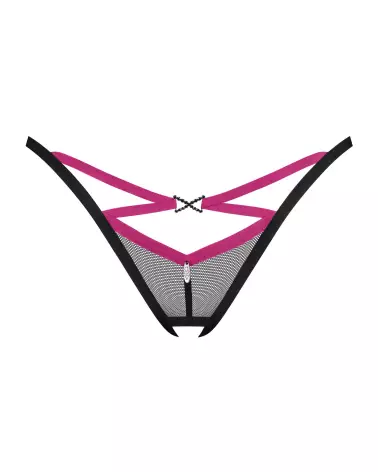 Photo du Novenes string ouvert noir de Obsessive, lingerie élégante et séduisante-4