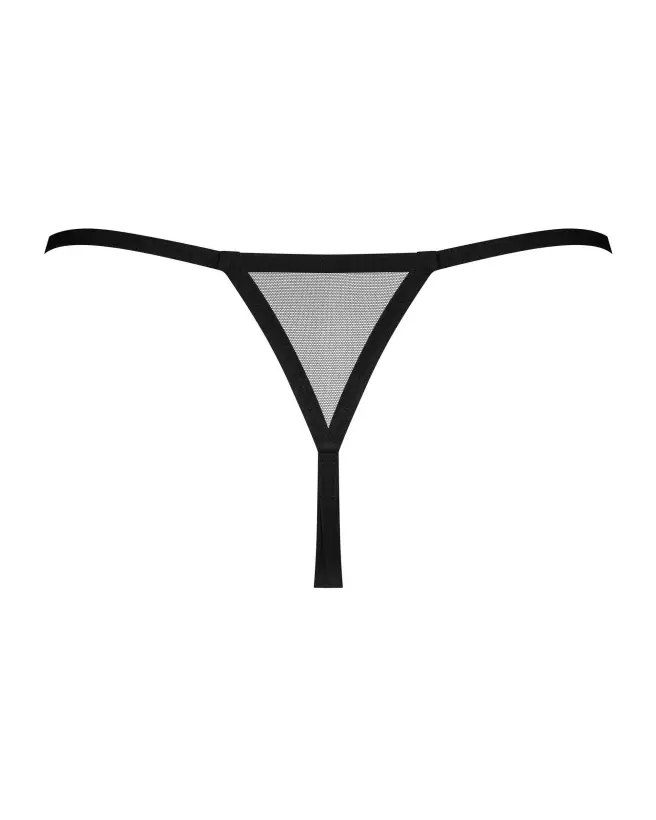 Photo du Novenes string ouvert noir de Obsessive, lingerie élégante et séduisante-5