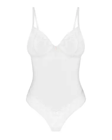 Image du Body Alissium blanc par Obsessive, lingerie élégante et confortable-6