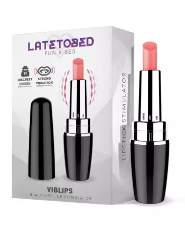 Image du LATETOBED Viblips Lipstick Stimulator Black, stimulateur clitoridien compact en forme de rouge à lèvres-4