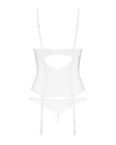 Corset et string Alissium blanc par Obsessive, lingerie fine élégante-7