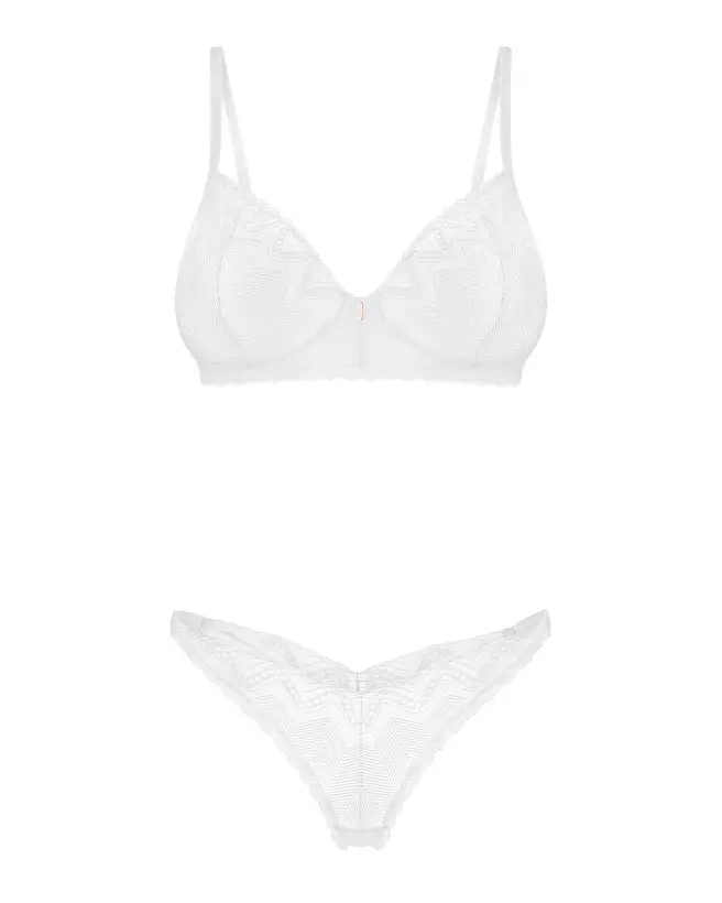 Ensemble de lingerie Alissium blanc de marque Obsessive, élégant et confortable-8
