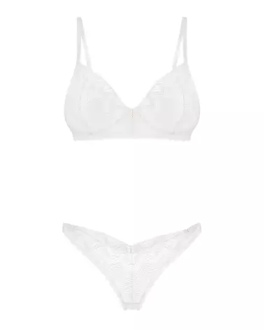 Ensemble de lingerie Alissium blanc de marque Obsessive, élégant et confortable-8