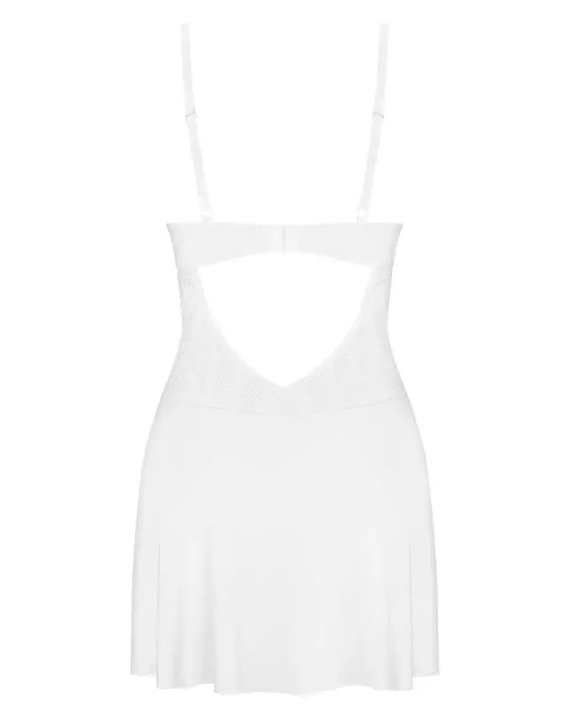 Nuisette Alissium blanche Obsessive avec string assorti-5