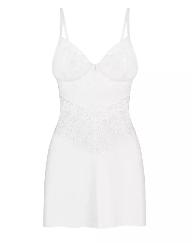 Nuisette Alissium blanche Obsessive avec string assorti-6