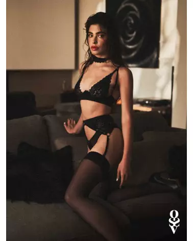 Porte-jarretelles Donarella Noir Obsessive - Lingerie Élégante et Sexy-7