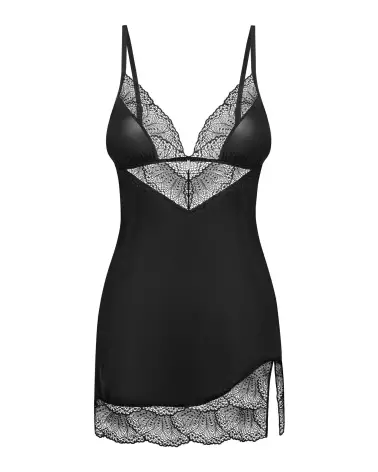 Image de la nuisette et string noirs Obsessive, lingerie féminine élégante et sensuelle-5