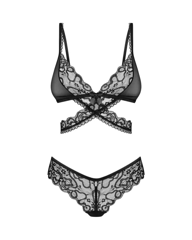 Photo de l'ensemble Blomentis noir Obsessive, lingerie élégante et séduisante-5