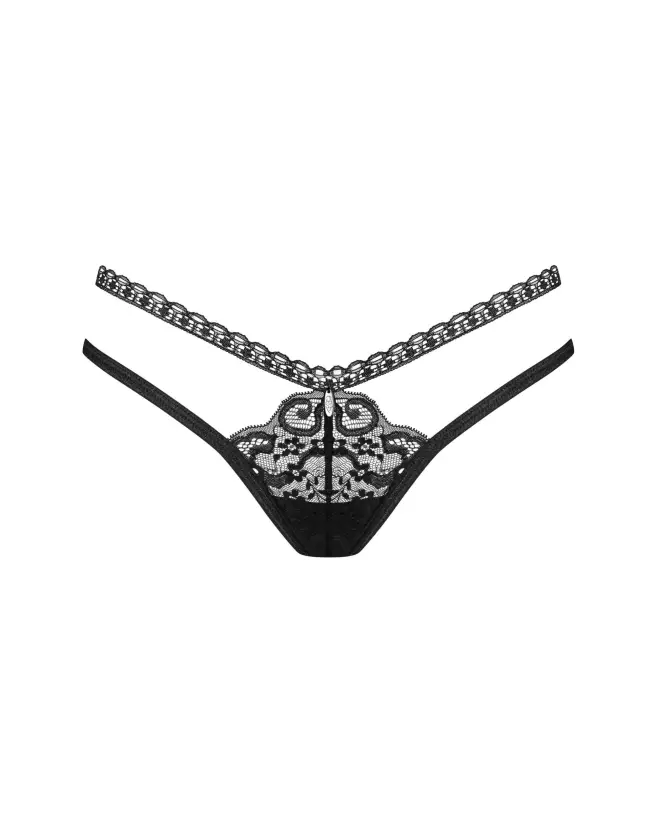 String Blomentis noir Obsessive, ensemble lingerie élégante et sensuelle-5