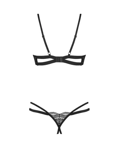 Photo de l'ensemble ouvert Nutris Obsessive en noir, de la séduction élégante en lingerie-6