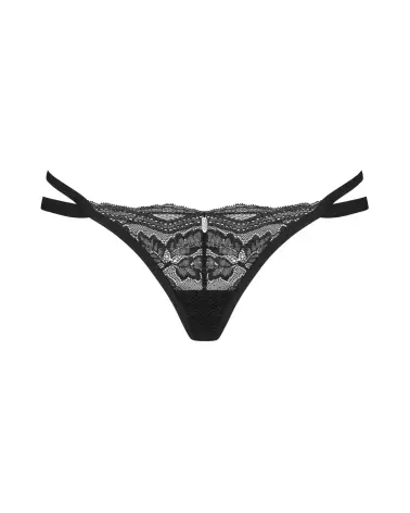 Image de Nutris String Noir par Obsessive, ensemble de lingerie élégante et confortable-8