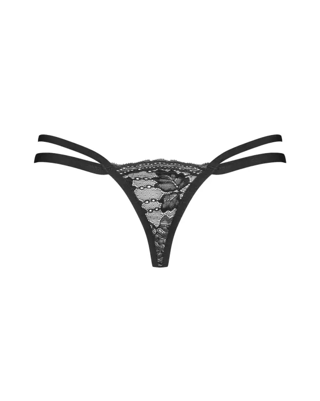 Image de Nutris String Noir par Obsessive, ensemble de lingerie élégante et confortable-9