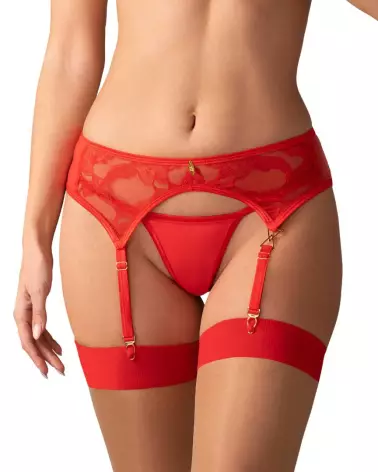 Porte-jarretelles Aliosa rouge élégant par Obsessive-3