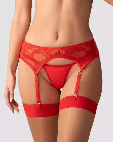 Porte-jarretelles Aliosa rouge élégant par Obsessive-4