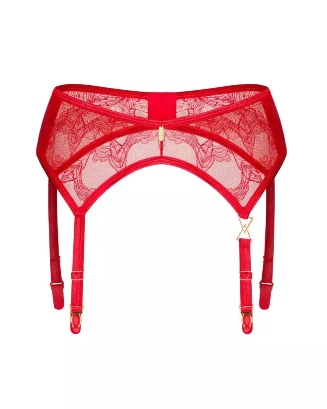 Porte-jarretelles Aliosa rouge élégant par Obsessive-6
