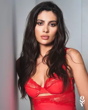 Nuisette Aliosa Obsessive rouge avec string assorti, lingerie élégante et séduisante-4