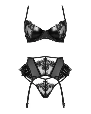 Photo de l'ensemble Rafaella Wetlook Noir par Beauty Night, lingerie séduisante et brillante-7
