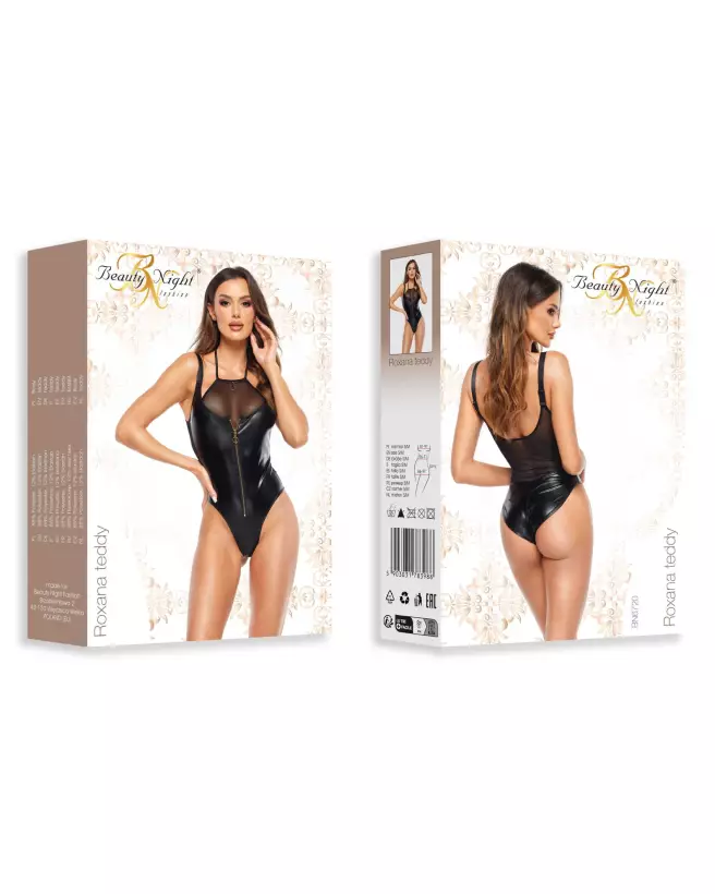 Roxana Body Wetlook Noir par Beauty Night en tenue séduisante-9