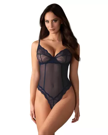 Body ouvert Nightly Blue d'Obsessive en bleu - Lingerie sensuelle et élégante-1