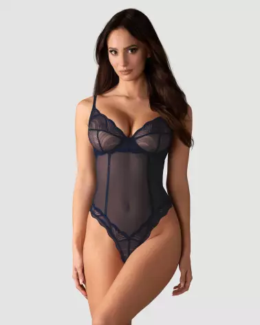 Body ouvert Nightly Blue d'Obsessive en bleu - Lingerie sensuelle et élégante-2