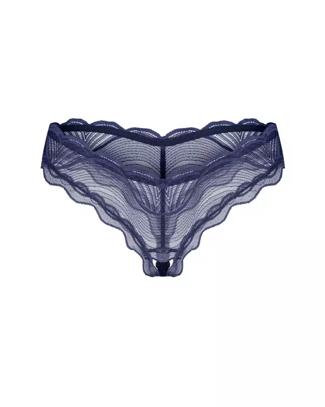 String ouvert Nightly Blue Obsessive en bleu, lingerie sexy et séduisante-6