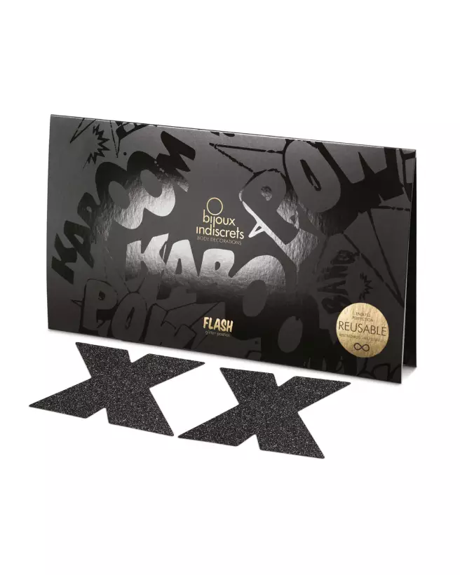 Cache-tétons Croix Noir Bijoux Indiscrets élégants et discrets-2