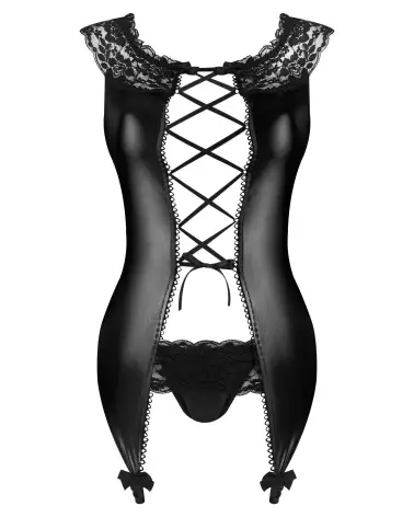 Photo de l'ensemble Raven Wetlook Noir par Beauty Night, lingerie élégante et séduisante-7