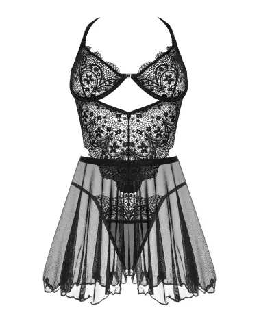 Image de la nuisette Dark Mirage noire par Beauty Night, lingerie élégante et confortable-4