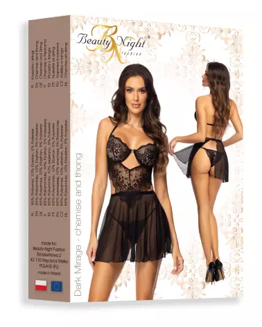 Image de la nuisette Dark Mirage noire par Beauty Night, lingerie élégante et confortable-9