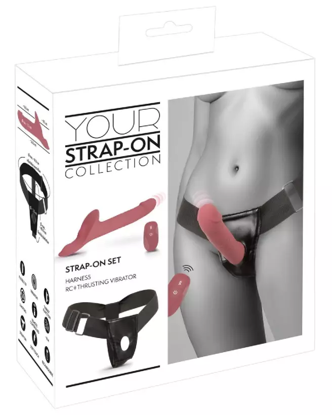Image du Strap-On Vibrator Pink de You2Toys, gode ceinture vibrant et confortable-1