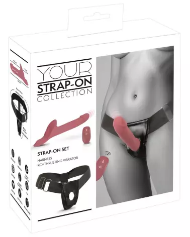 Image du Strap-On Vibrator Pink de You2Toys, gode ceinture vibrant et confortable-1